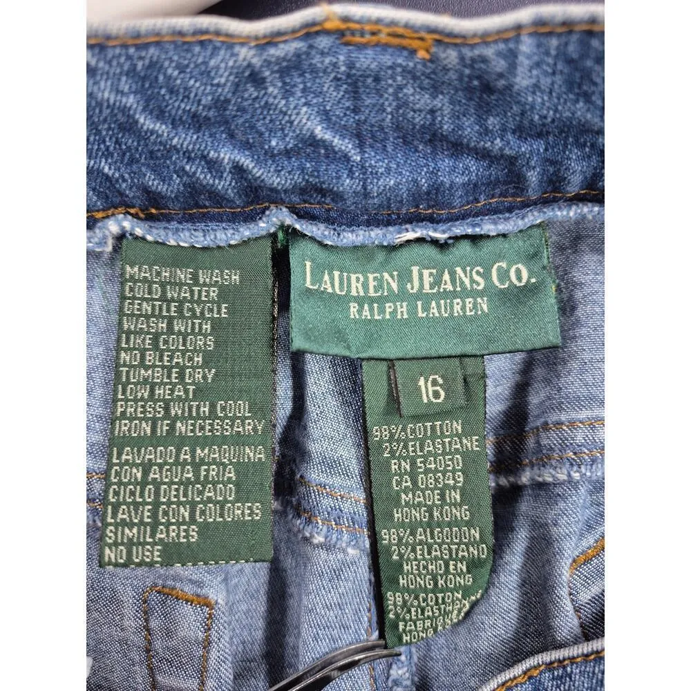 Lauren Jeans Co. Ralph Lauren Denim Blue Jeans Straight Leg Women Sz 16 - Image 5