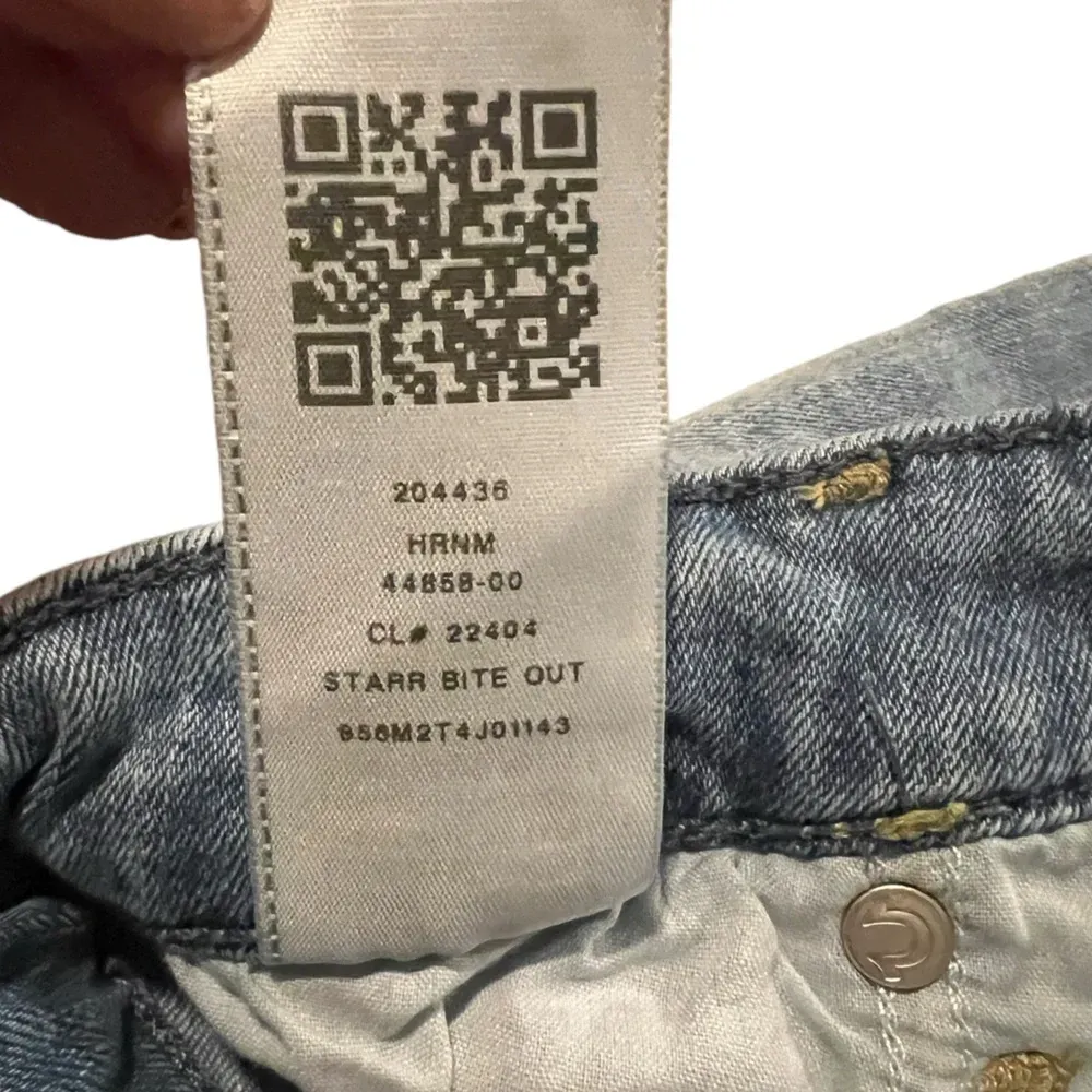 True Religion Starr distressed mid rise cropped straight denim jeans size 28 y2k - Image 6