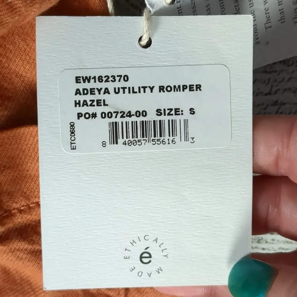 Etica oversized adeya utility romper hazel size small Orange - Image 7