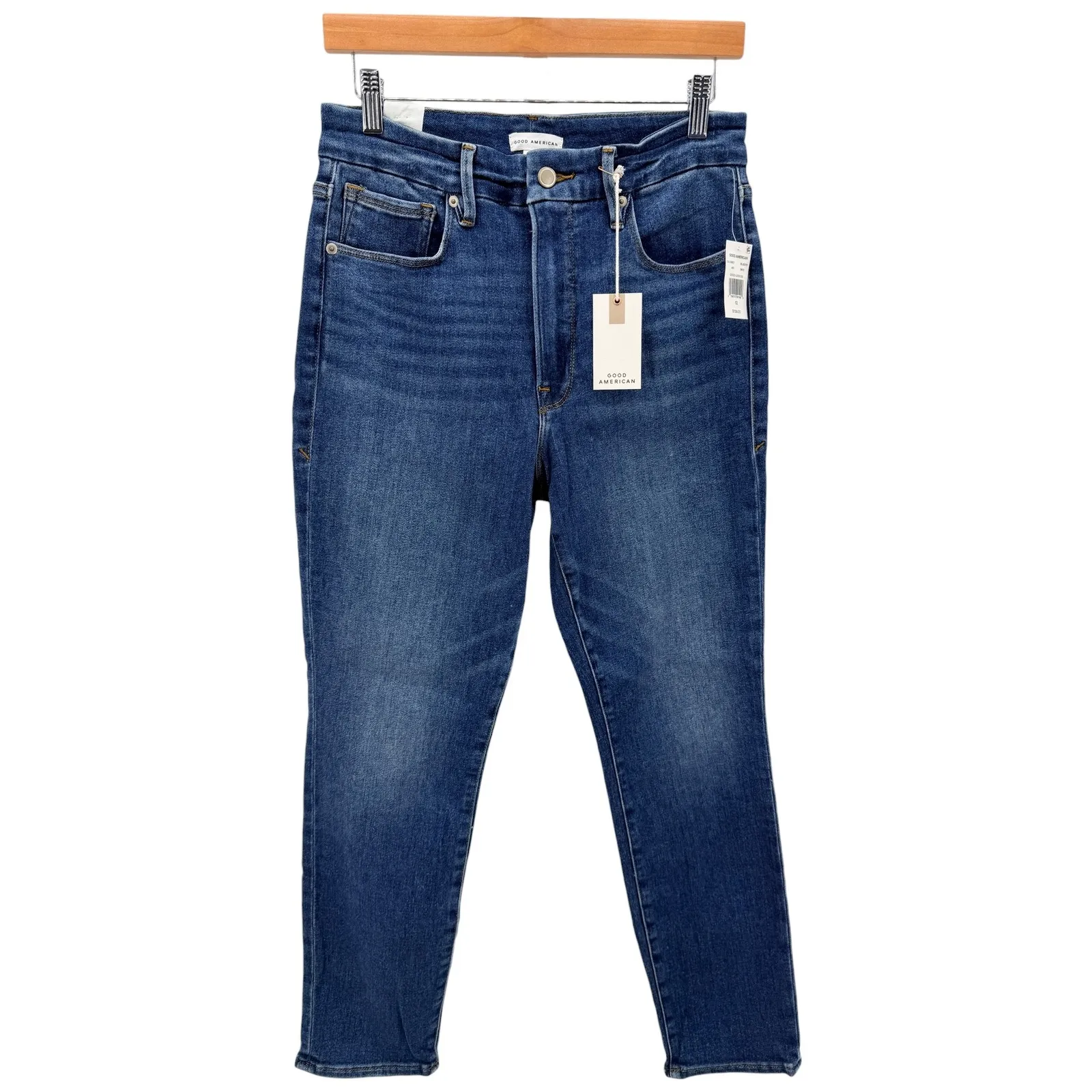 Good American Good Legs Stovepipe Women Jeans Blue Wash Size 12 31 NWT - Image 2