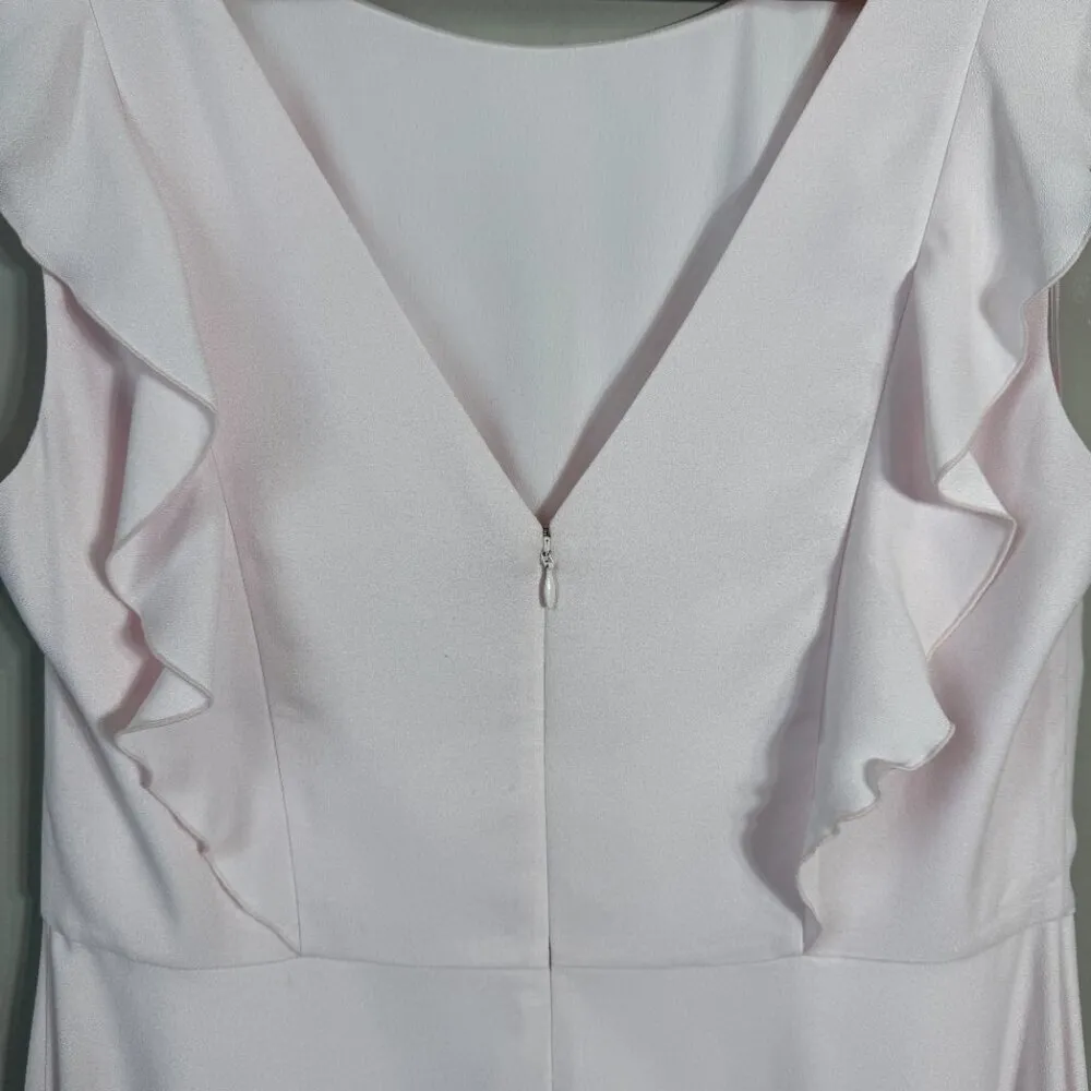 NWT Ted Baker London Ardenia Waterfall Ruffle Maxi Gown Womens 4 US 12 Pink Slit - Image 13