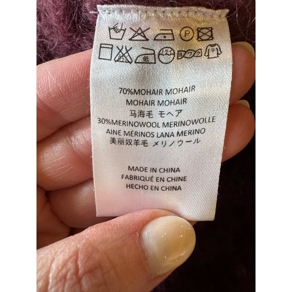 Anthropologie Needle Sweater Women Small‎ Pink Louise Mohair Merino Wool Knit - Image 11