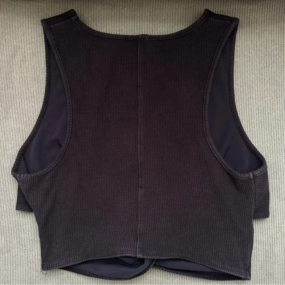 FP Movement Ribbed Supernova Crop Top in Black Size Medium Twist Bra - Image 7