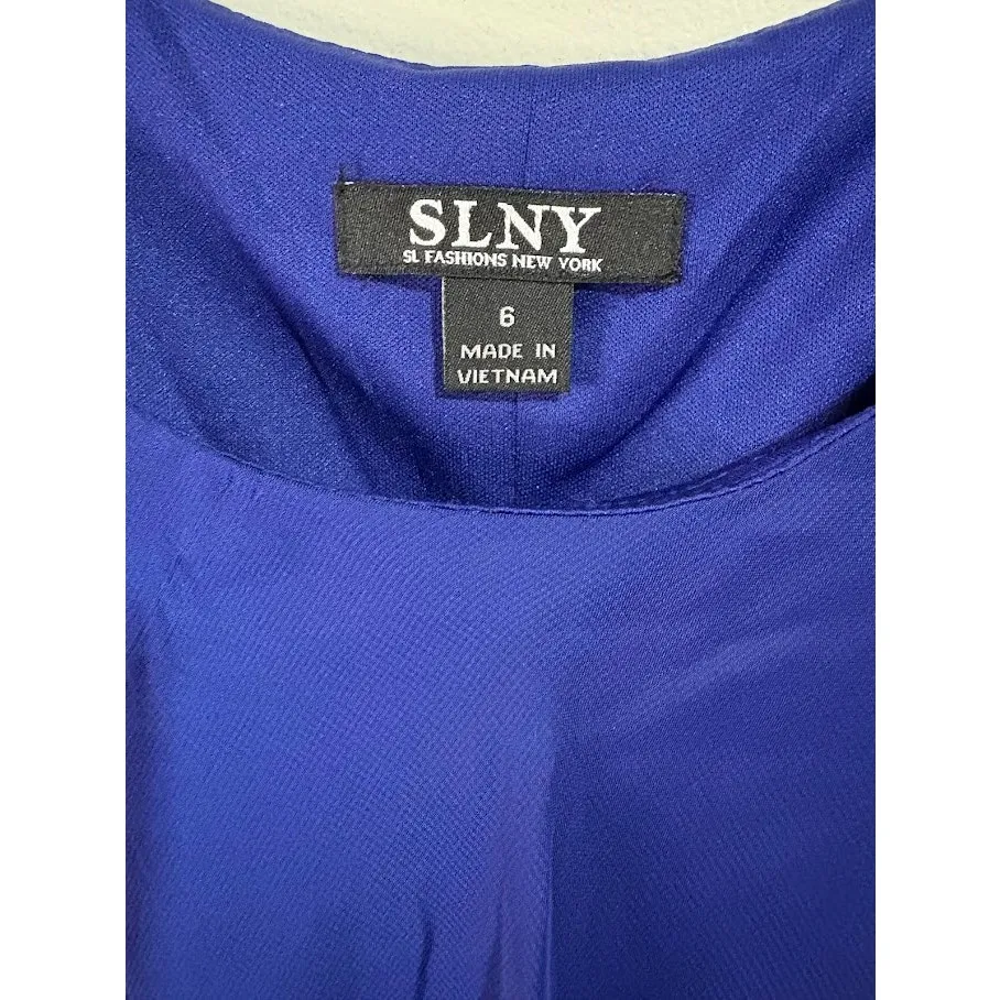 SLNY Tulip Tiered Chiffon Cocktail Dress with Barrel Pins Size 6 NWT - Image 8