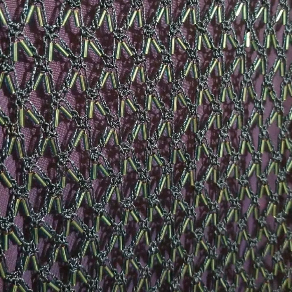 Vintage Papell boutique evening beaded tank C30 Blue Size M - Image 6