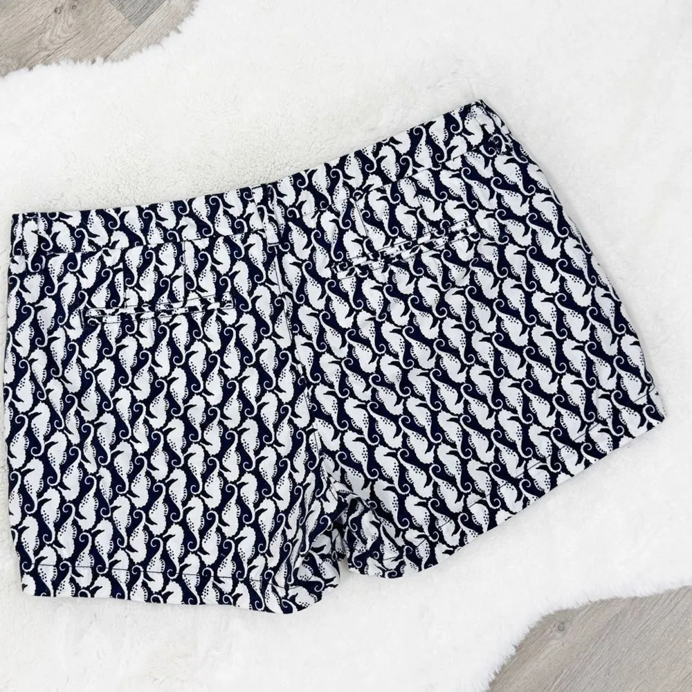 Old Navy Seahorse Print Cotton Chino‎ Shorts Blue White 10 - Image 7