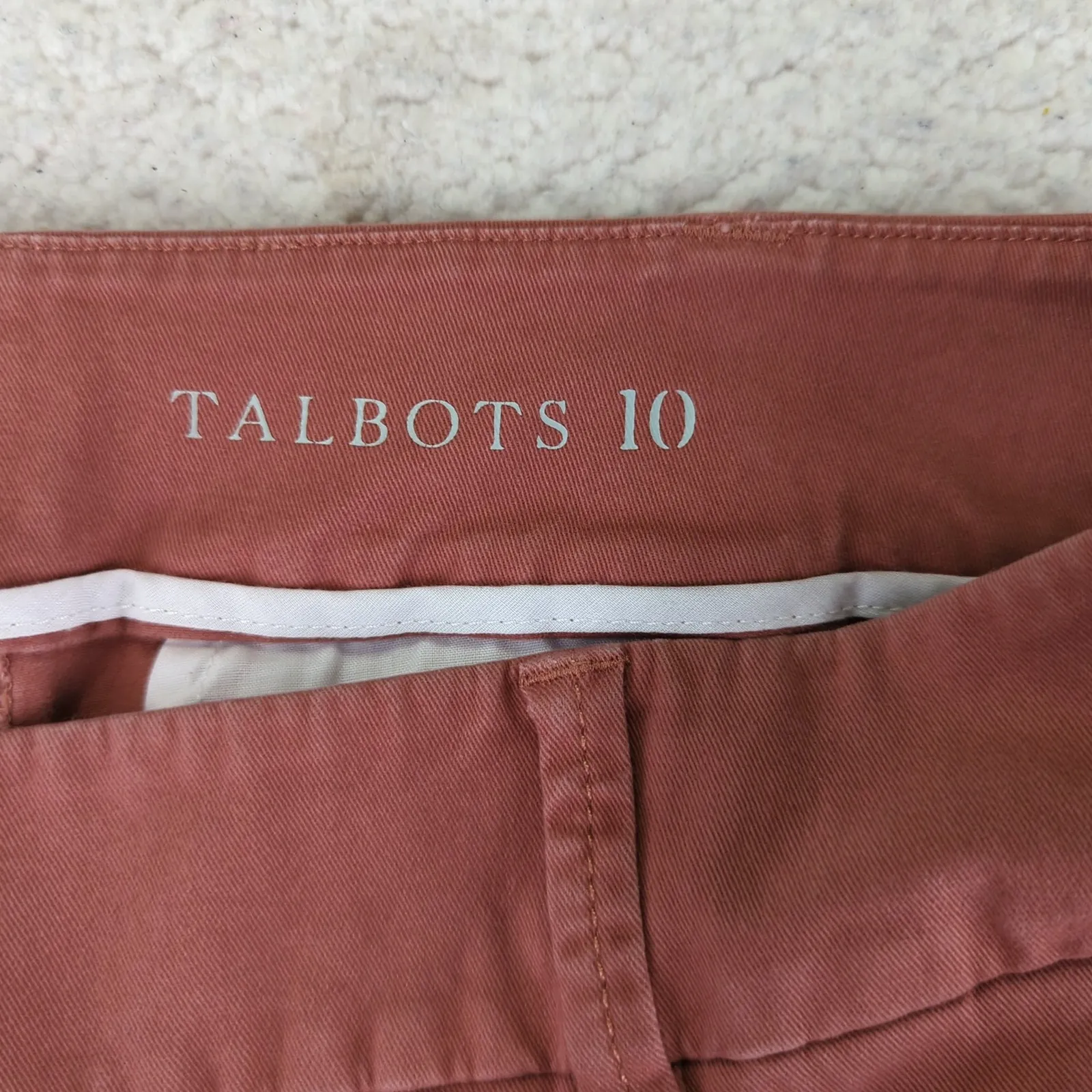 Talbots The Daily Ankle Cropped‎ Pants Women's Size 10 Slim Leg Dark Rose - Image 8