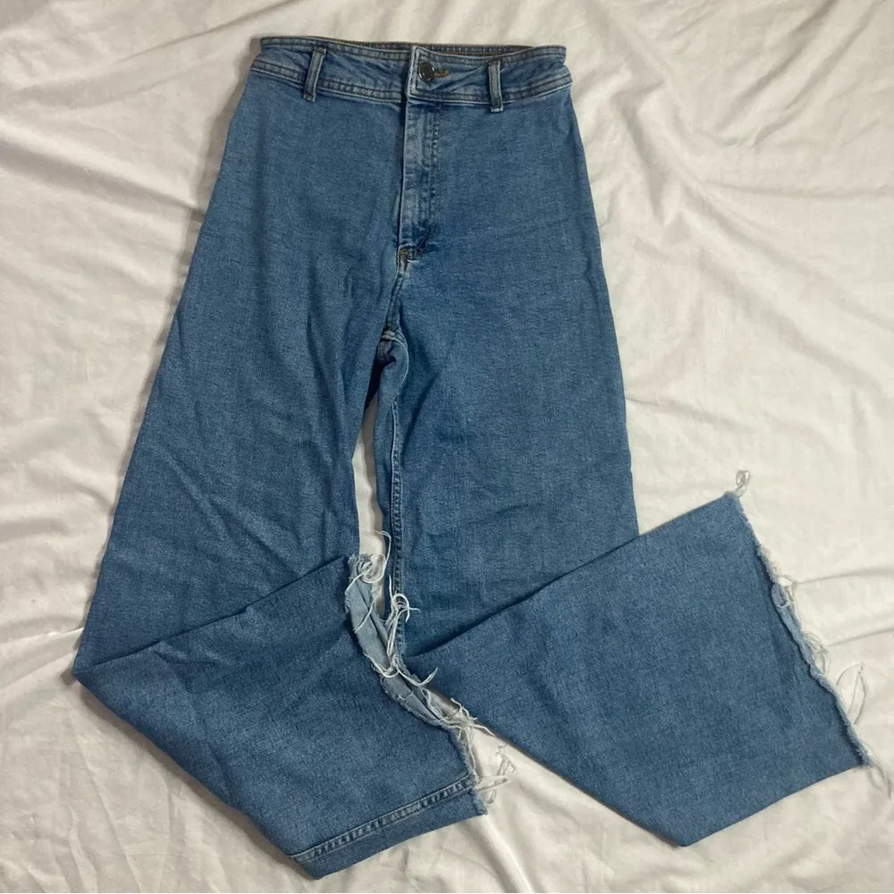 Zara High Waisted Marine Straight Jeans Size 2 (tagged 6) Navy Blue - Image 10