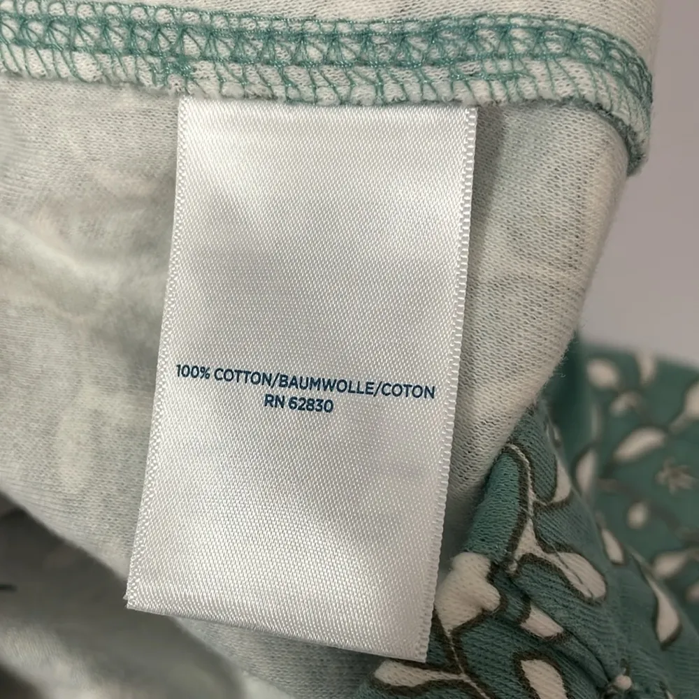 Lands End Flower Vine Green Print High Rise Shorts - Image 8