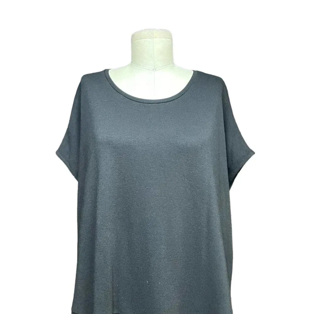 COS Black Short Sleeve Side‎ Slit Tunic Top Size Small - Image 2