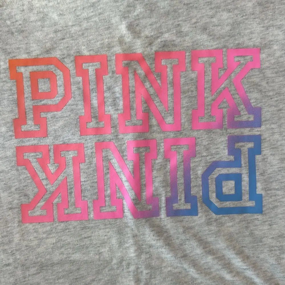 Pink By Victoria’s Secret Crew Neck Campus Short Sleeve Tee Shirt Size Medium - Image 2