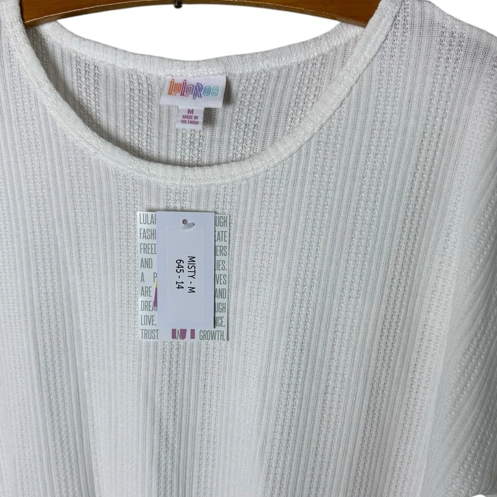 Lularoe Women’s Sz Medium Misty Mixed Media Shirt in White New NWT - Image 3