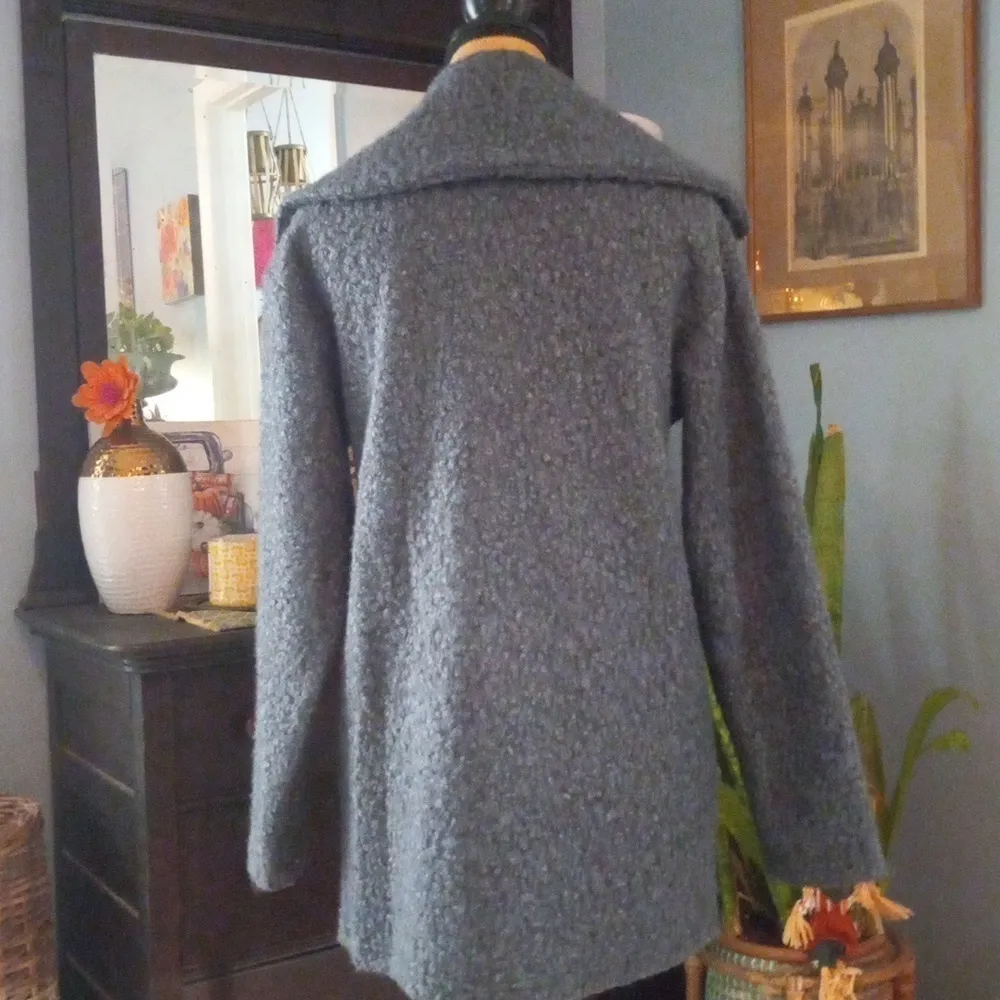 Stylus Charcoal Gray Boucle Teddy Midweight Zip Up Jacket Size XS - Image 6