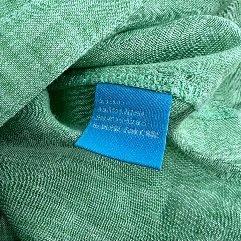 J. McLaughlin Britt linen button down top green sz XL - Image 6