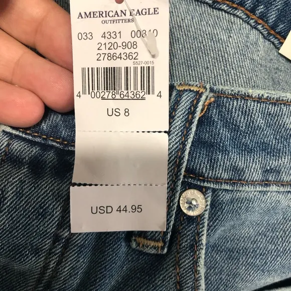 American Eagle high rise festival mini skirt two tone‎ frayed hem NWT size 8 - Image 8