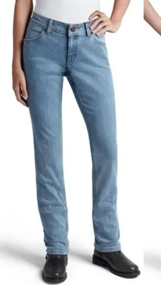 New! Harley Davidson Straight Leg Mid Rise light Blue Jeans Womens, size 32 - Image 1