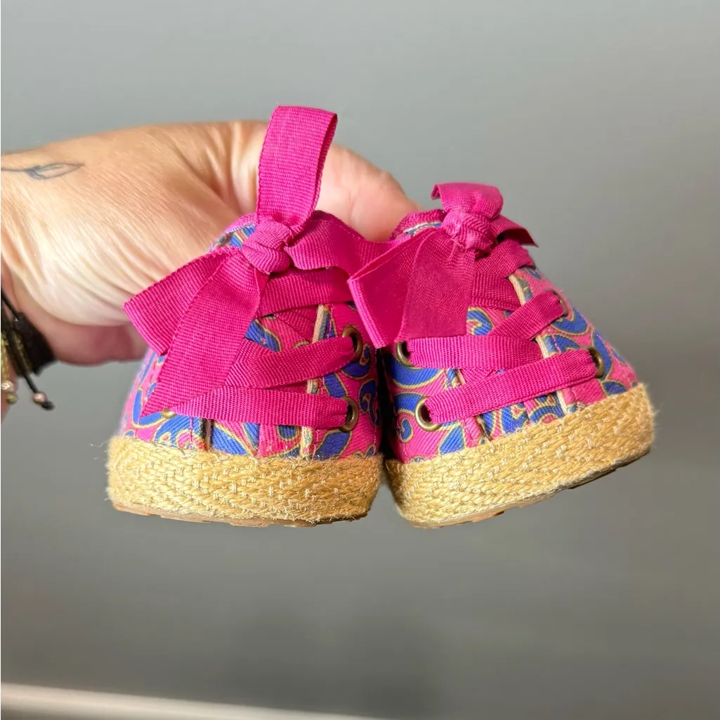 UGG Women's Tassy Marrakech Espadrille Printed Slip On Canvas Shoe Pink Size 7.5 - Image 4