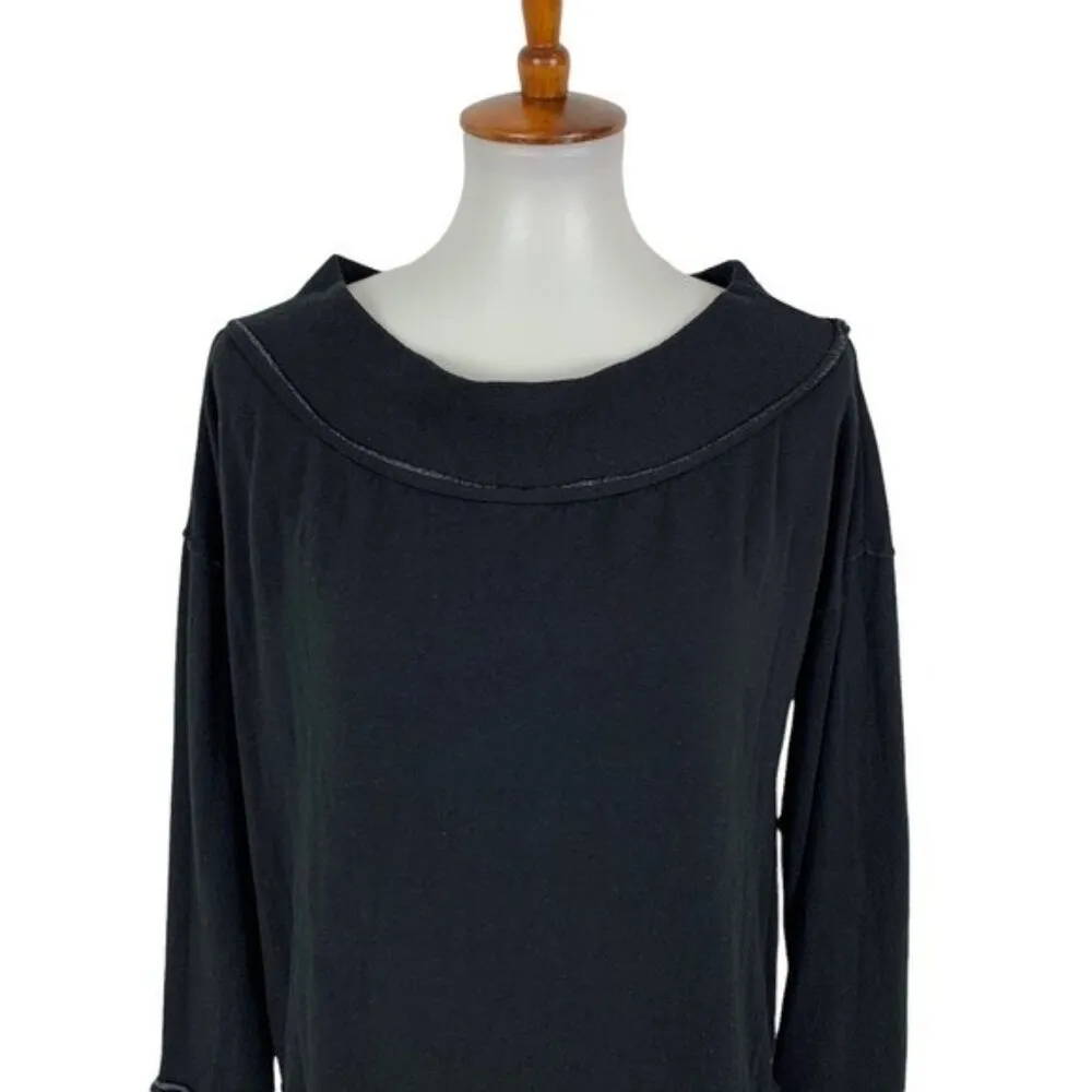 Stateside Pullover Sweater Medium Black Minimalist Cozy Loungewear - Image 2