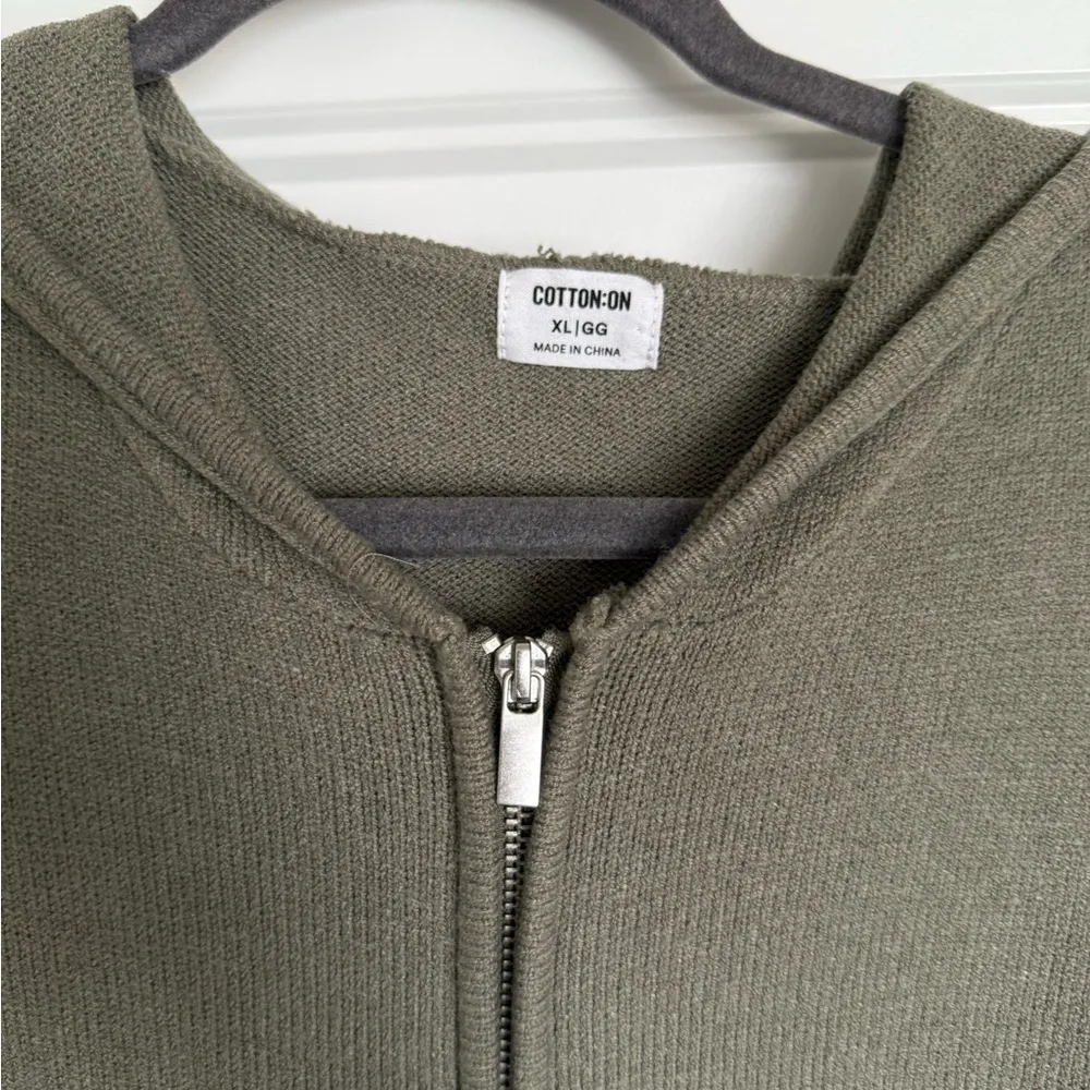 Cotton On Olive Zip-Up Cardigan - Image 2