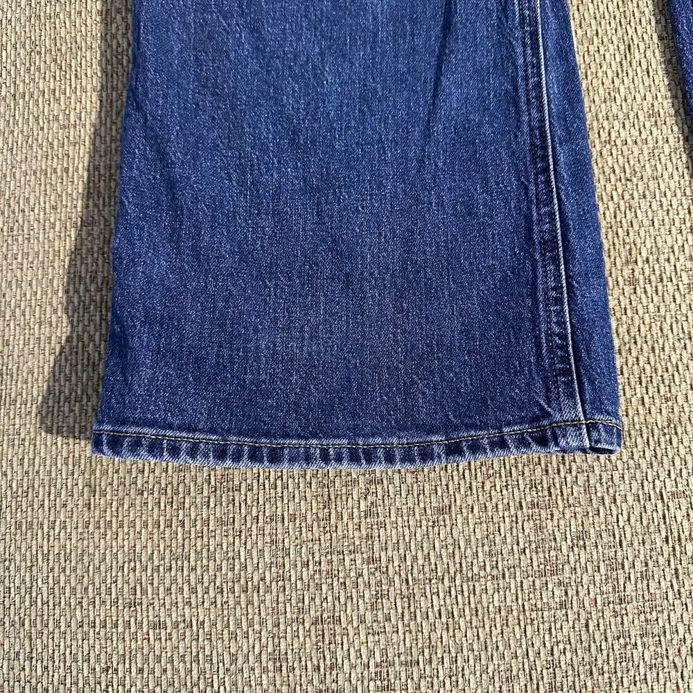 J Crew Mid Rise Flare Crop Jeans Button Fly Pockets Blue Denim Women’s Size 32T - Image 6