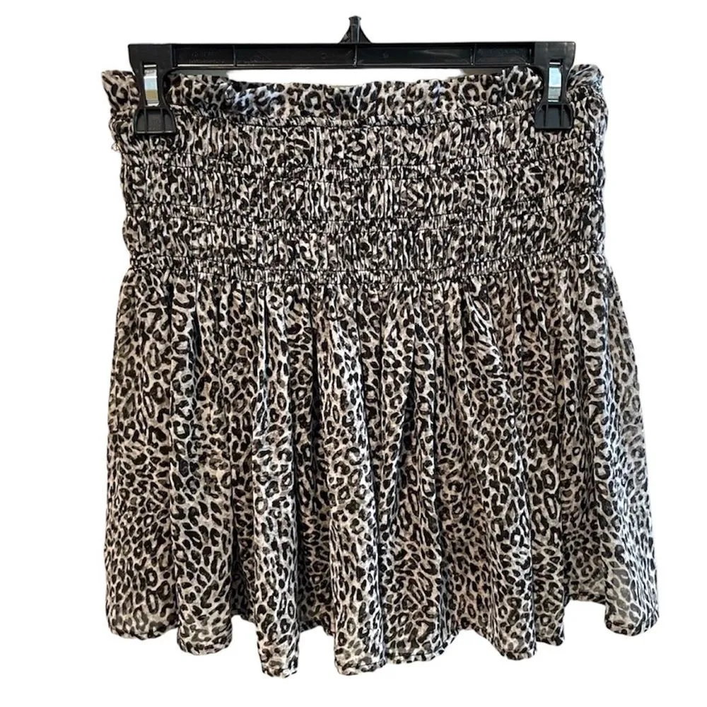 ee:some  Leopard Print Ruffles Mini Skort Skirt Black White Size Small - Image 2