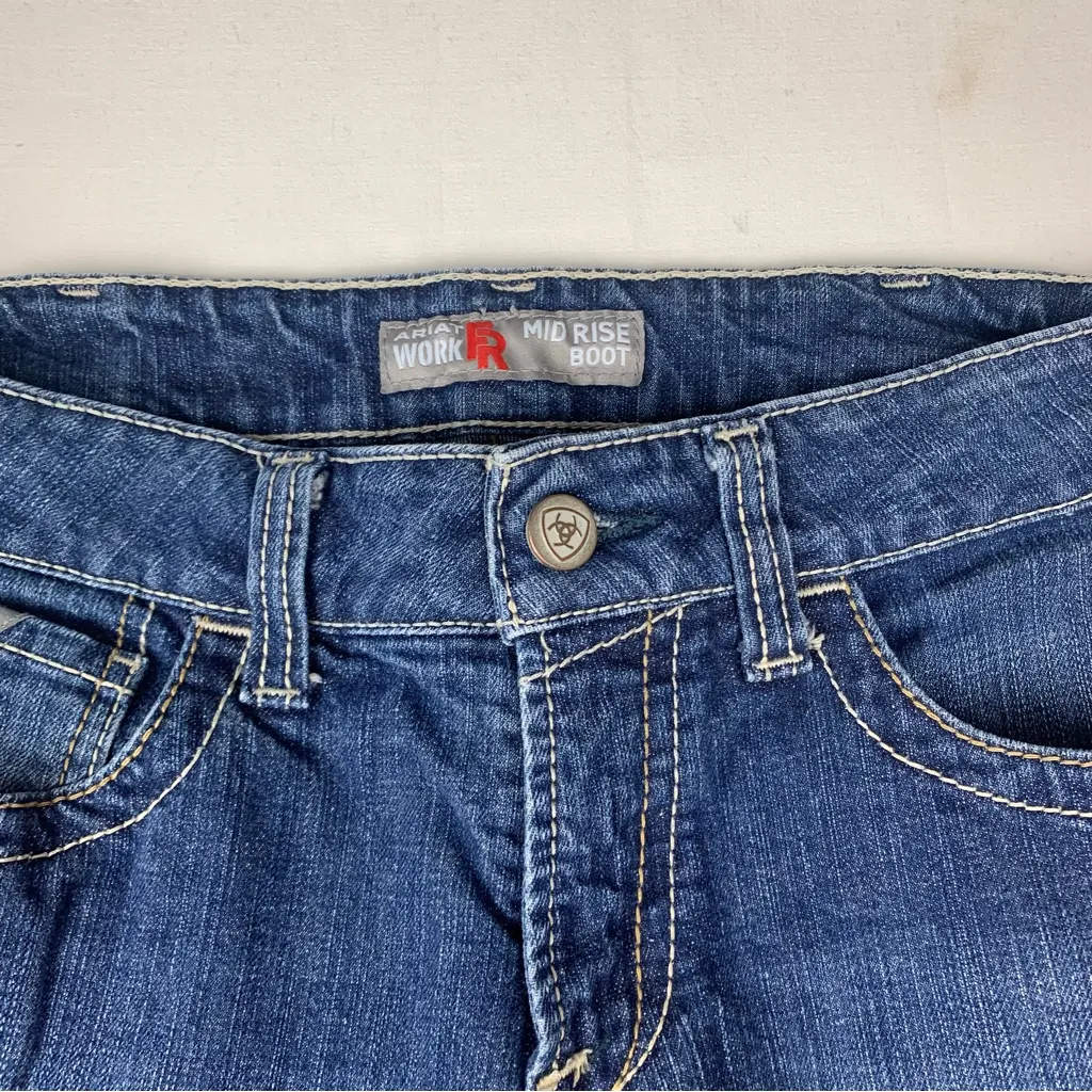 Ariat women's 30 FR Work Mid Rise Bootcut Denim Jeans - Image 2