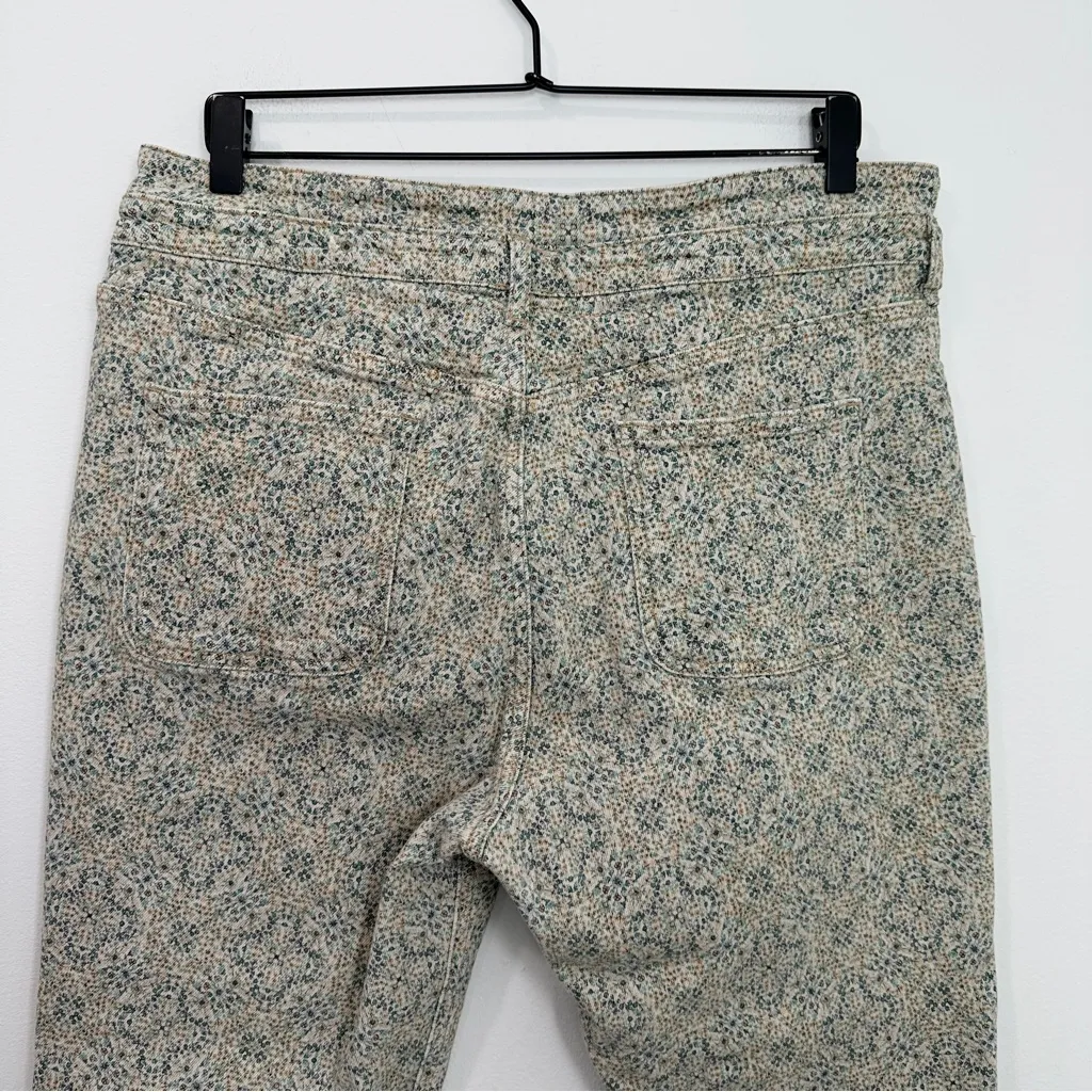 Anthropologie Pilcro Ultra High Rise Slim Utility Jeans Neutral Floral Size 32 - Image 5