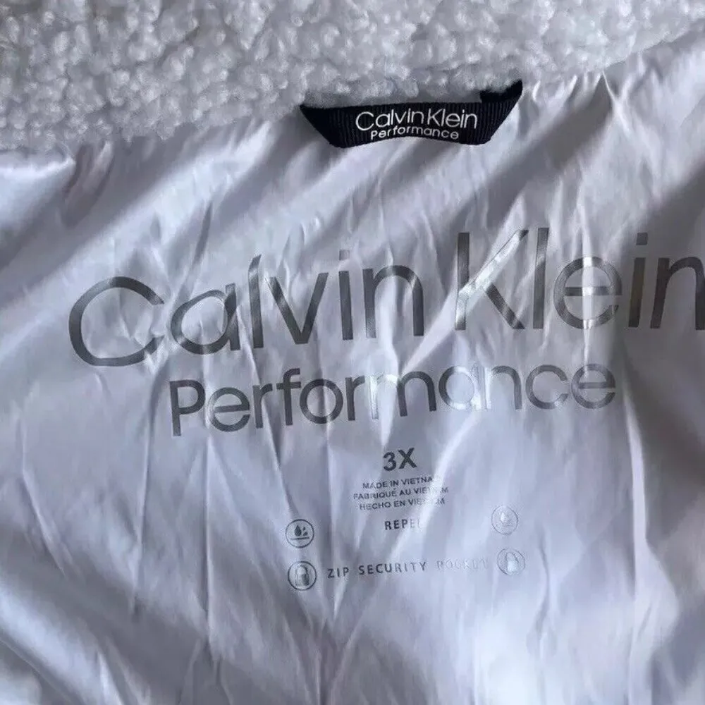 Women’s CALVIN KLEIN Women’s White Black Hooded Performance Pockets Jacket 3XL - Image 8