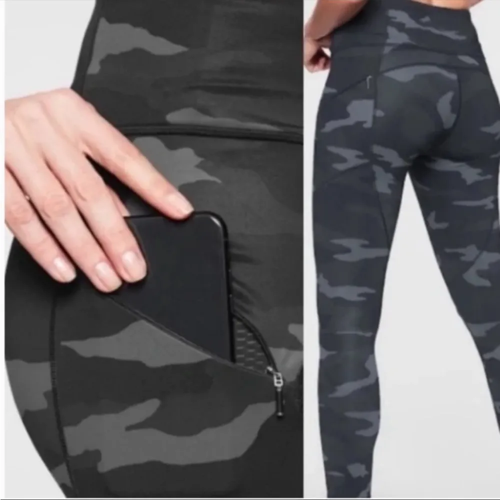 Athleta Camo Contender 7/8 Tight Black Grey Camo Size Small - Image 3