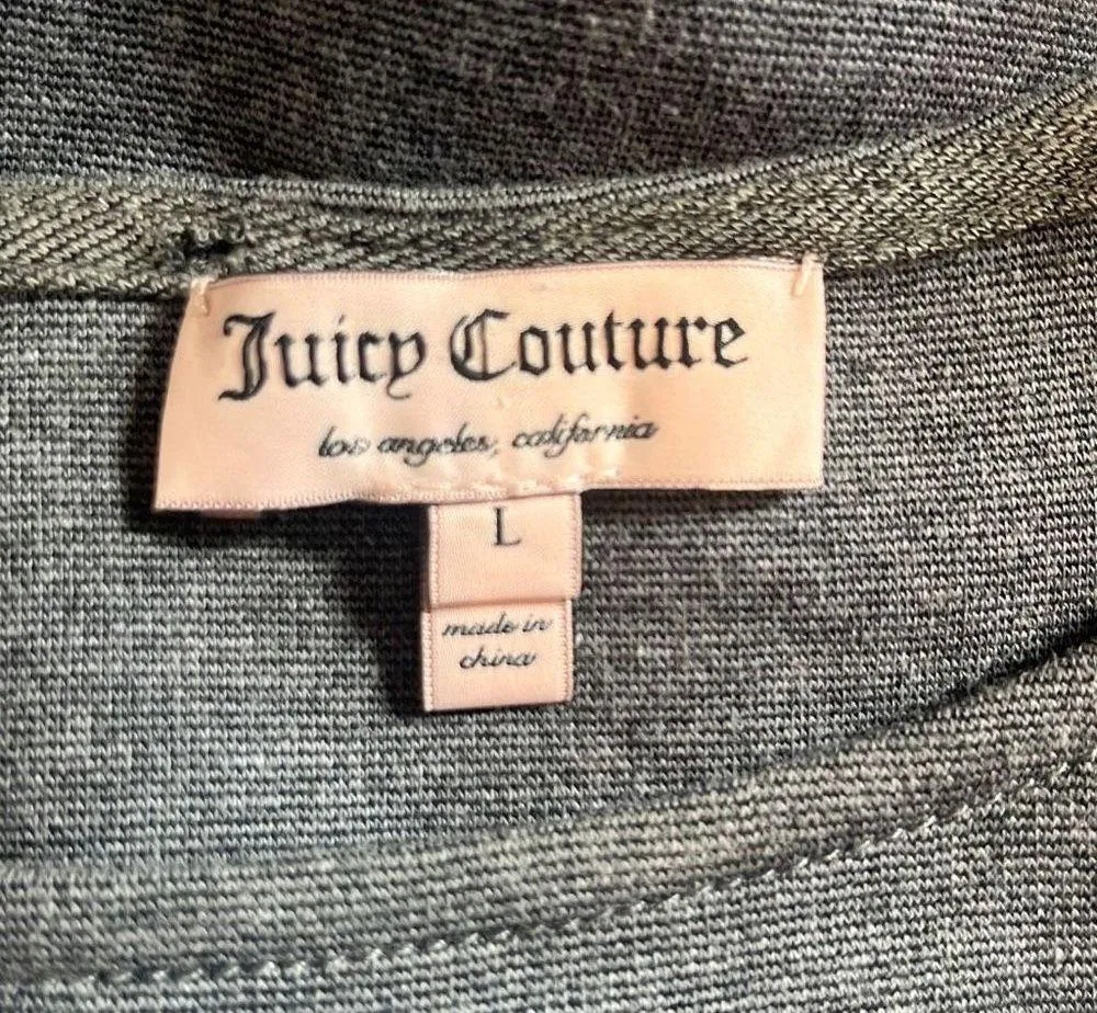 Juicy Couture Women's Gray Cotton Blend Shift Mini Dress Size L - Image 6