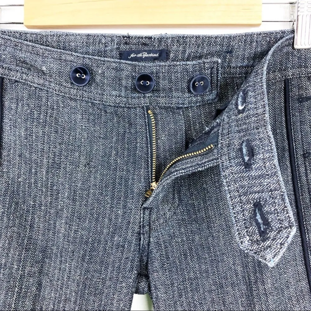 7 for All Mankind Nico Wide Leg Herringbone Trousers Pants Size 27 low rise y2k - Image 13