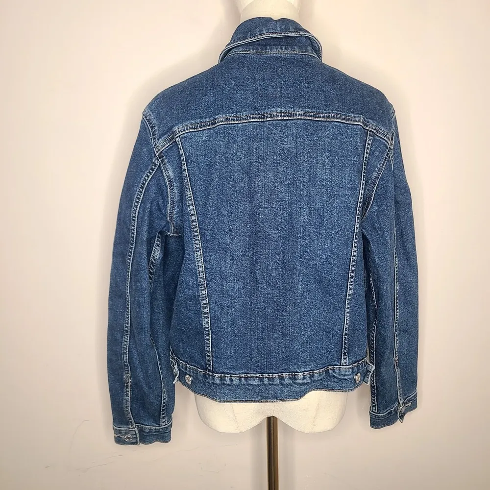 Signature Gold Levis Strauss Denim Light Stretch Trucker Jean Jacket Women XXL - Image 5