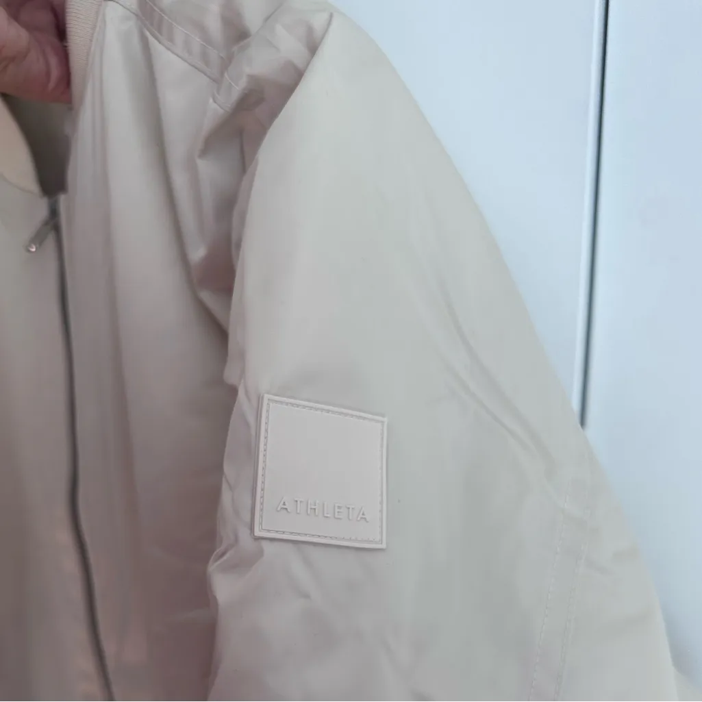 Athleta Sateen Bomber Jacket in bone cream NEW - Image 6