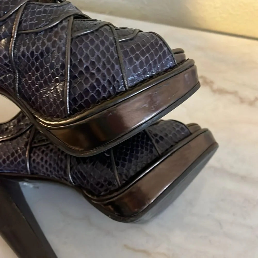 BOTTEGA VENETA heels Leather Python Animal print slingback platforms EU‎ … - Image 14