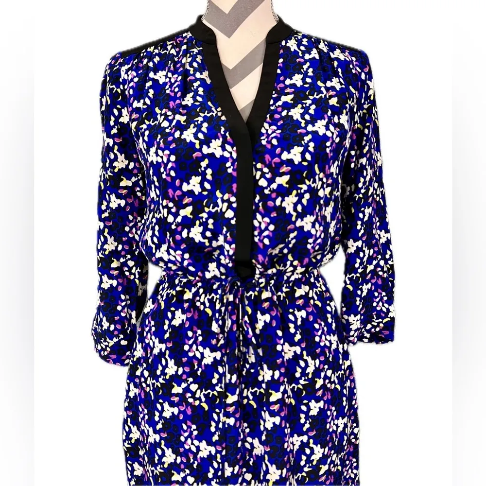 Diane Von Furstenberg Abstrat Foral 100% Silk Dress - Size 4 - Image 2