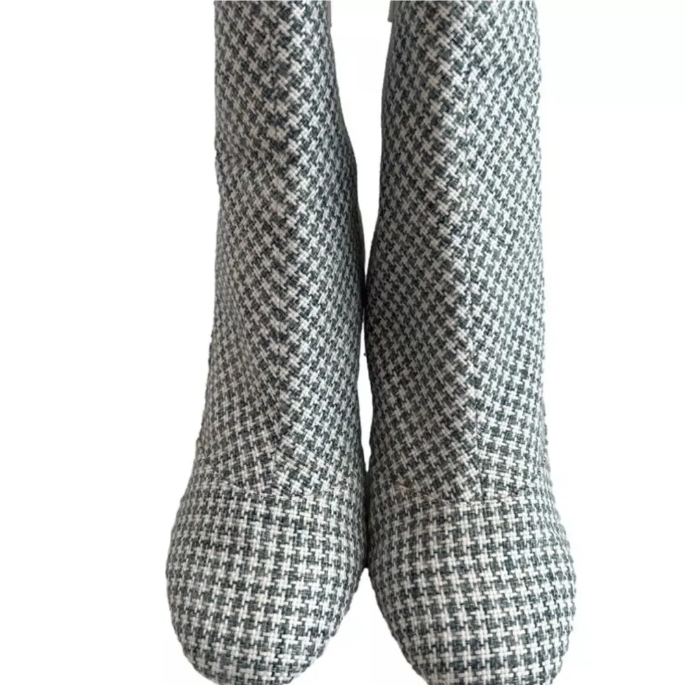 ASOS Emilia ankle boots teal white houndstooth stacked heel Size 7 - Image 2