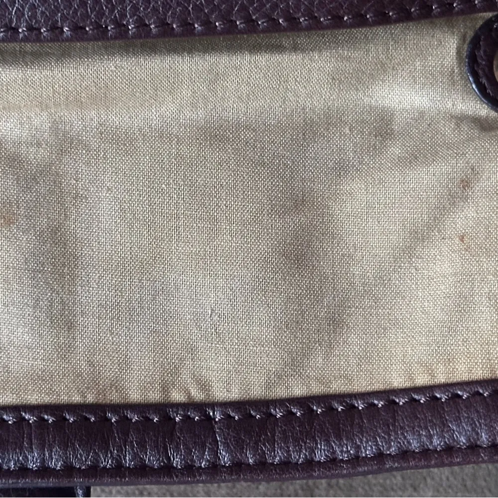 ELLIOTT LUCCA Leather brown Woven Envelope Rectangle Flip Handbag Clutch purse - Image 8