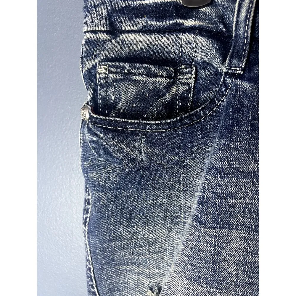 Seven Flare Jeans Women's Size 16 Sequin Fancy Pocket  Distressed Medium Wash - Image 7