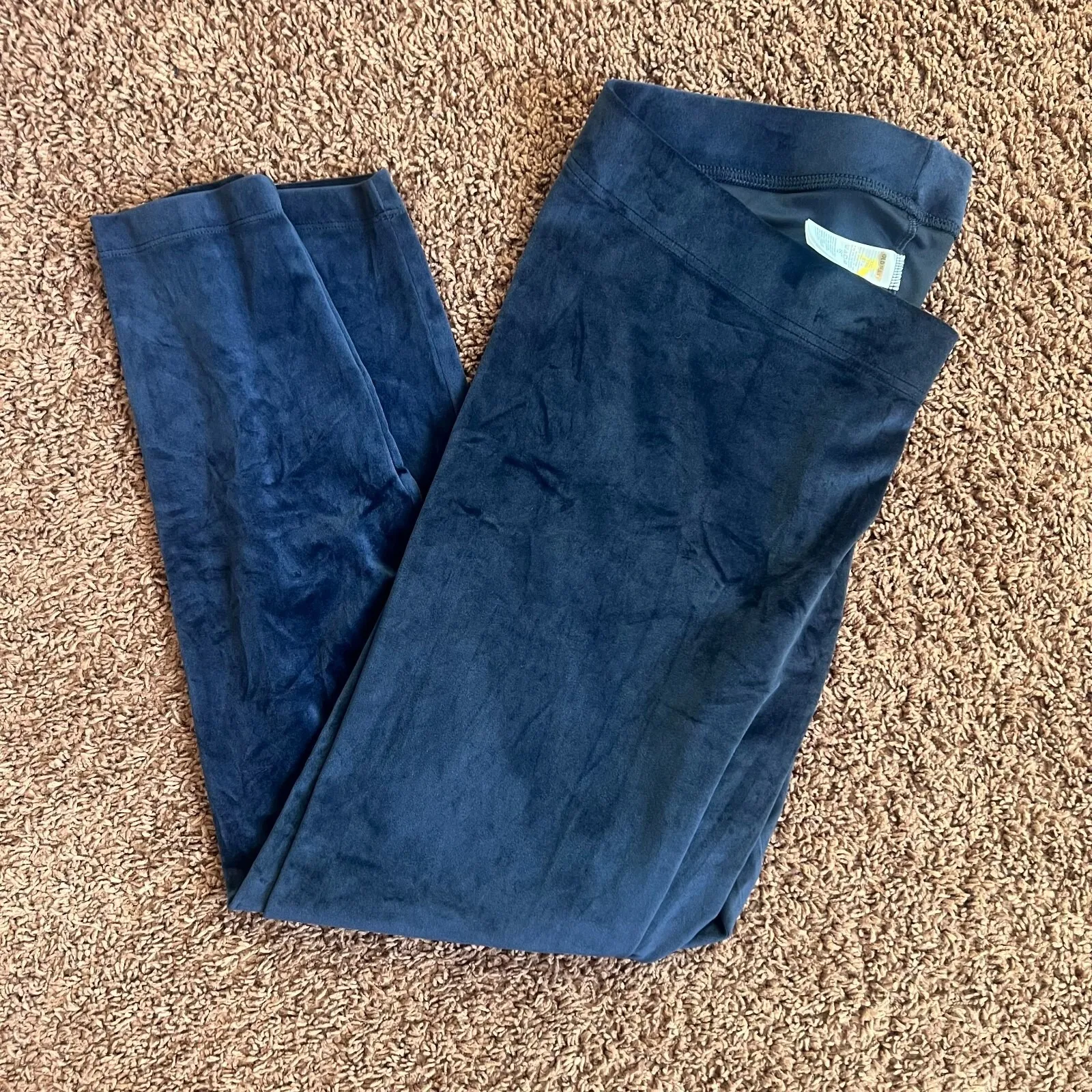 Old Navy Womens Leggings 2XL Blue Stretch Pull On‎ Skinny Velvet Yoga Pants NWT - Image 2