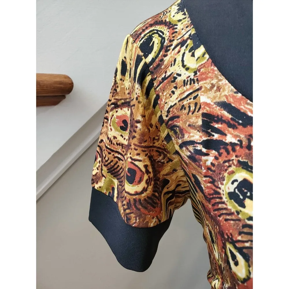 Ronni Nicole Womens Multicolor Round Neck Short Sleeve Knee Length Dress Size 8P - Image 7