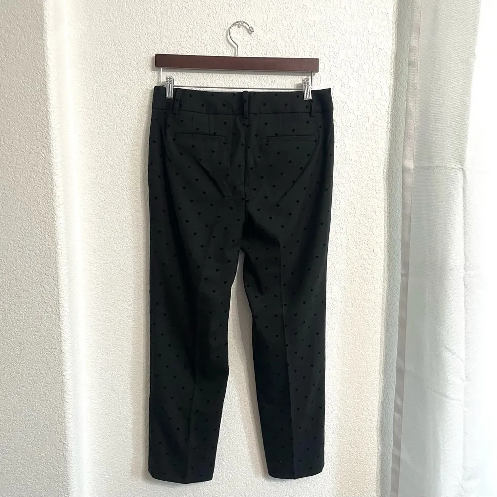 Talbots Womens Pants Black Heart Print Hampshire Ankle Textured Size 8 - Image 2