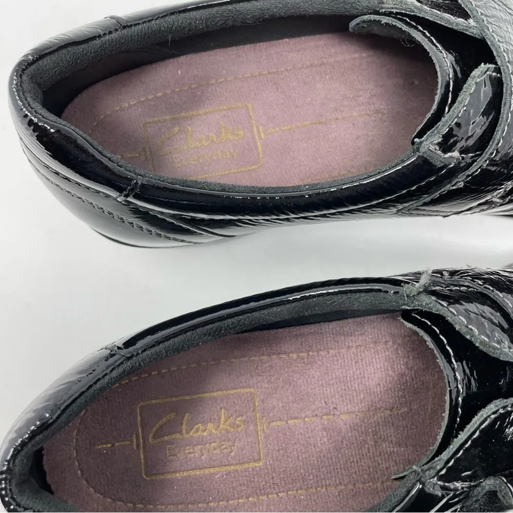 Clarks Everyday Black Patent Leather Driving Sneakers Comfort Shoes womens 8.5 N - Image 7