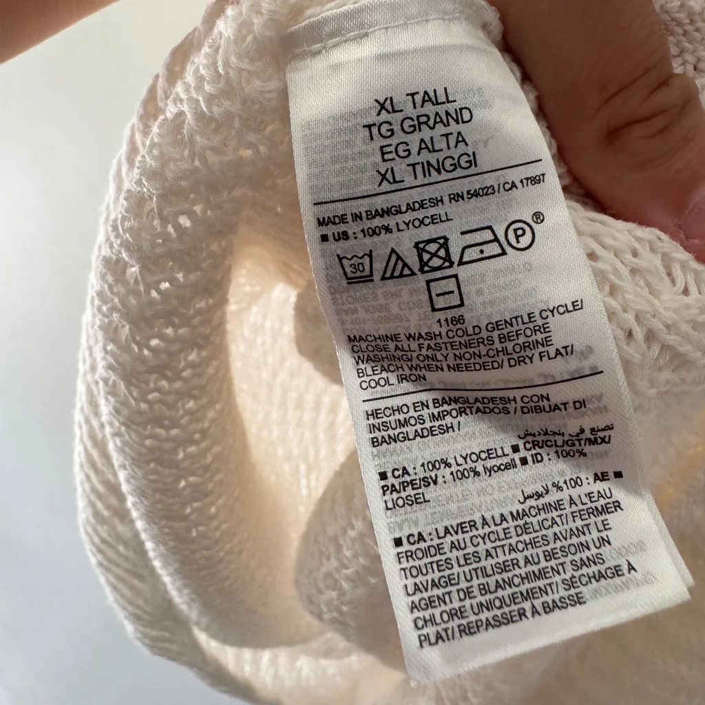 Old Navy Fitted Halter Cropped Sweater White Open Knit Beachy Top XL Tall - Image 7