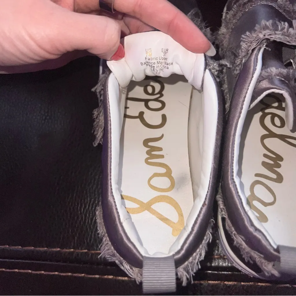 Sam Edelman Lavender Satin Sneakers - Image 4