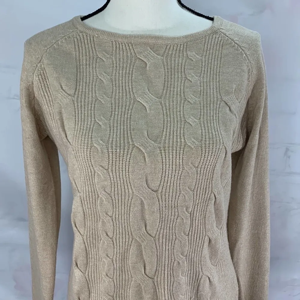 Cyrus‎ Women’s  Beige Long sleeve Pullover Sweater - Image 2