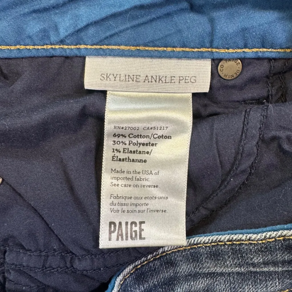 PAIGE Denim Jeans Skyline Ankle Peg Sz 27 - Image 10