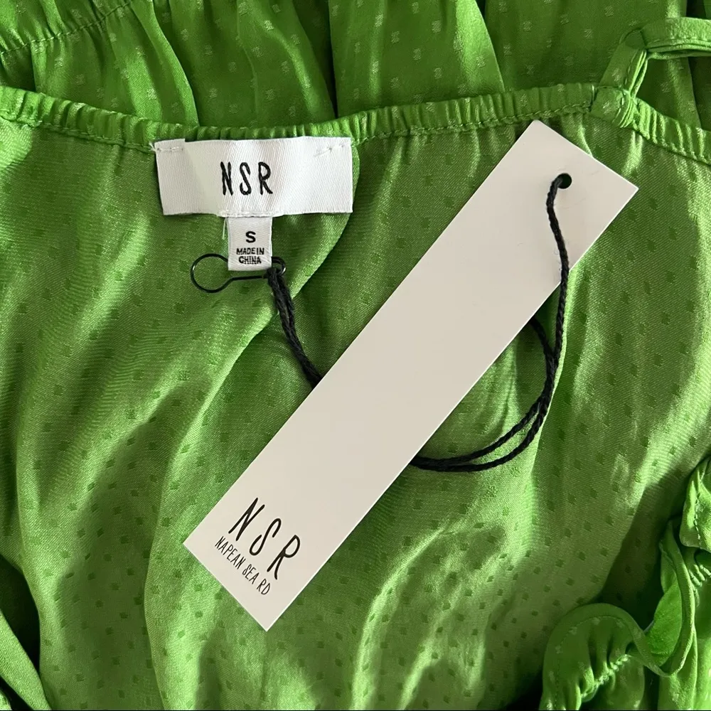 NSR Tiered Mini Dress Green Size S NWT - Image 7