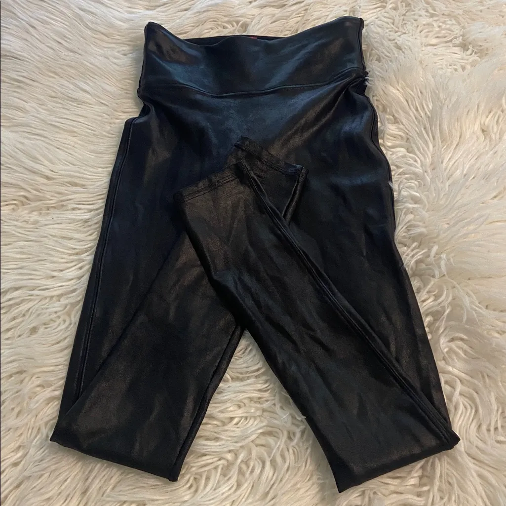 SPANX Black  High-Rise Leggings size XS BNWOT inseam 27” waist 20” elastic - Image 4