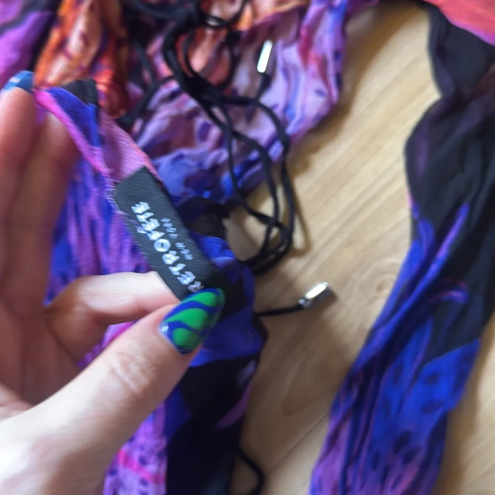 Retrofete sheer tropical floral maxi dress Blue Size XS - Image 6