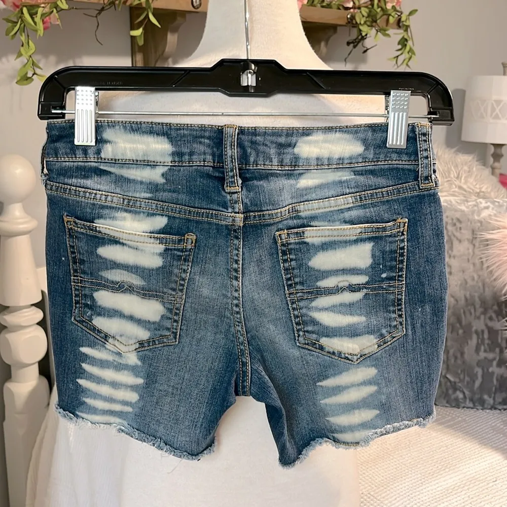 Acid wash Denim Jean Shorts Womens 0 Arizona Jean Co Cutoffs - Image 8